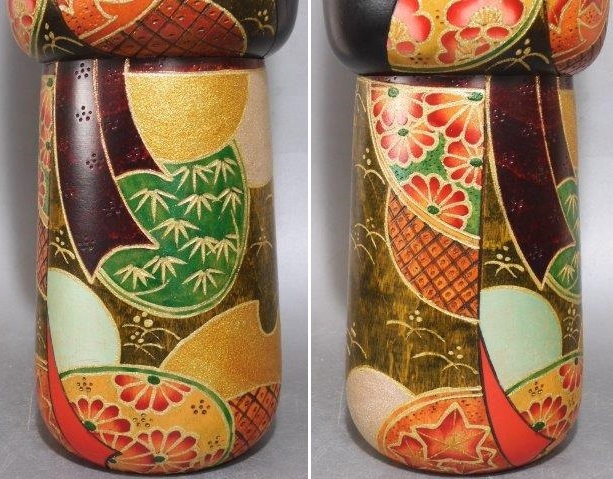  произведение kokeshi .. считая . считая . произведение название неизвестен примерно 40cm подставка имеется .. цветочный принт кимоно новое время kokeshi украшение 