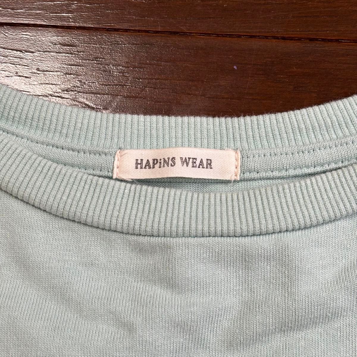 HAPINS WEAR ハピンズ／レディース　半袖　Tシャツ　カットソー　厚手　大きめ　ゆったり　春夏　グリーン系　M〜Lサイズ