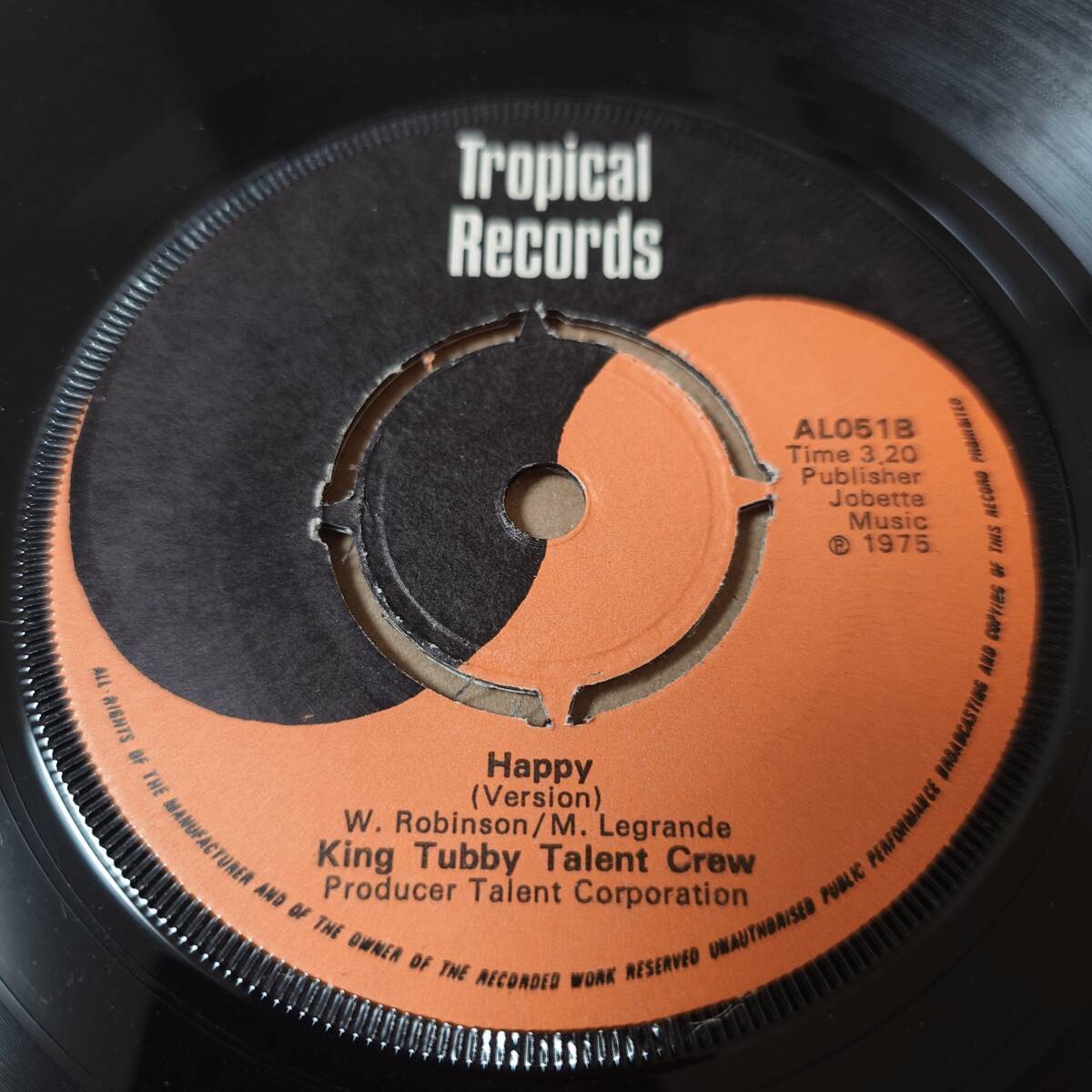 Junior Tucker - Happy // Tropical Records 7inch / King Tubby / Little Junior Tucker / AA2131の画像1