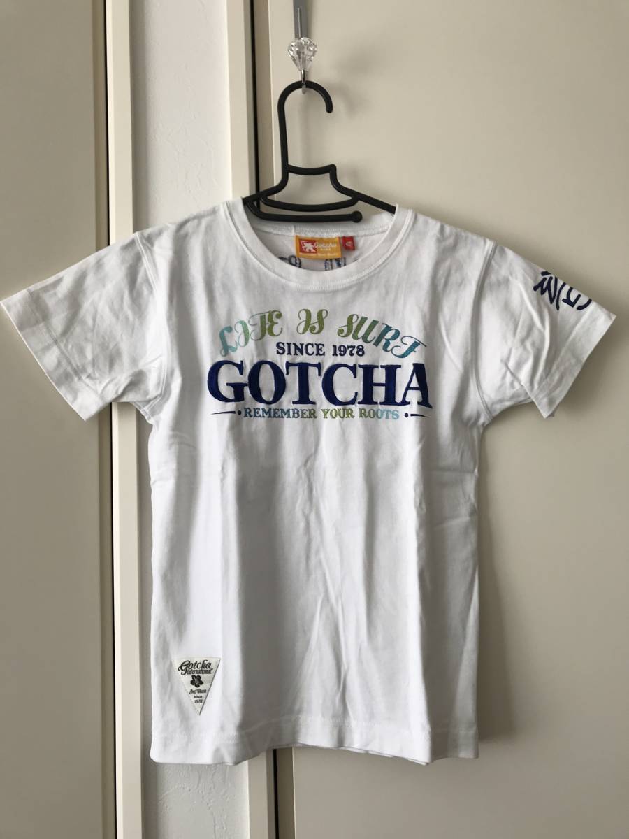  Gotcha GOTCHA KIDS ламе Logo вышивка гибискус принт футболка tops короткий рукав белый белый 140.