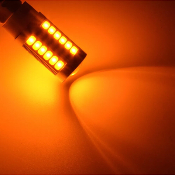 【送料無料】 T20 LED シングル ウィンカー アンバー （イエロー）オレンジ 2球セット 33smd 5630着色チップ搭載 爆光_画像4
