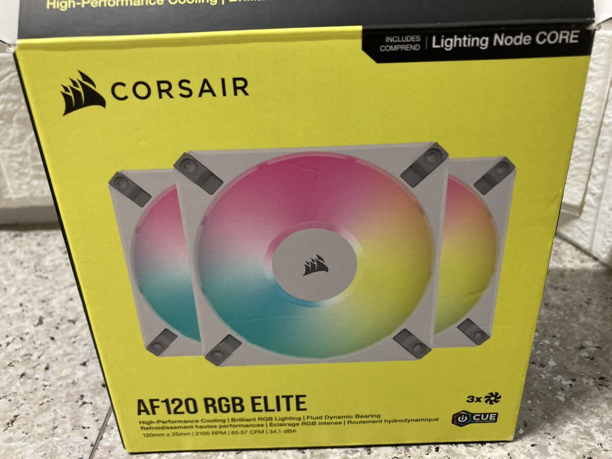 AZ-978.CORSAIR AF120 RGB ELITE WHITE Triple Pack with Lighting Node CORE XT PC case fan CO-9050158-WW FN1864 desk top 
