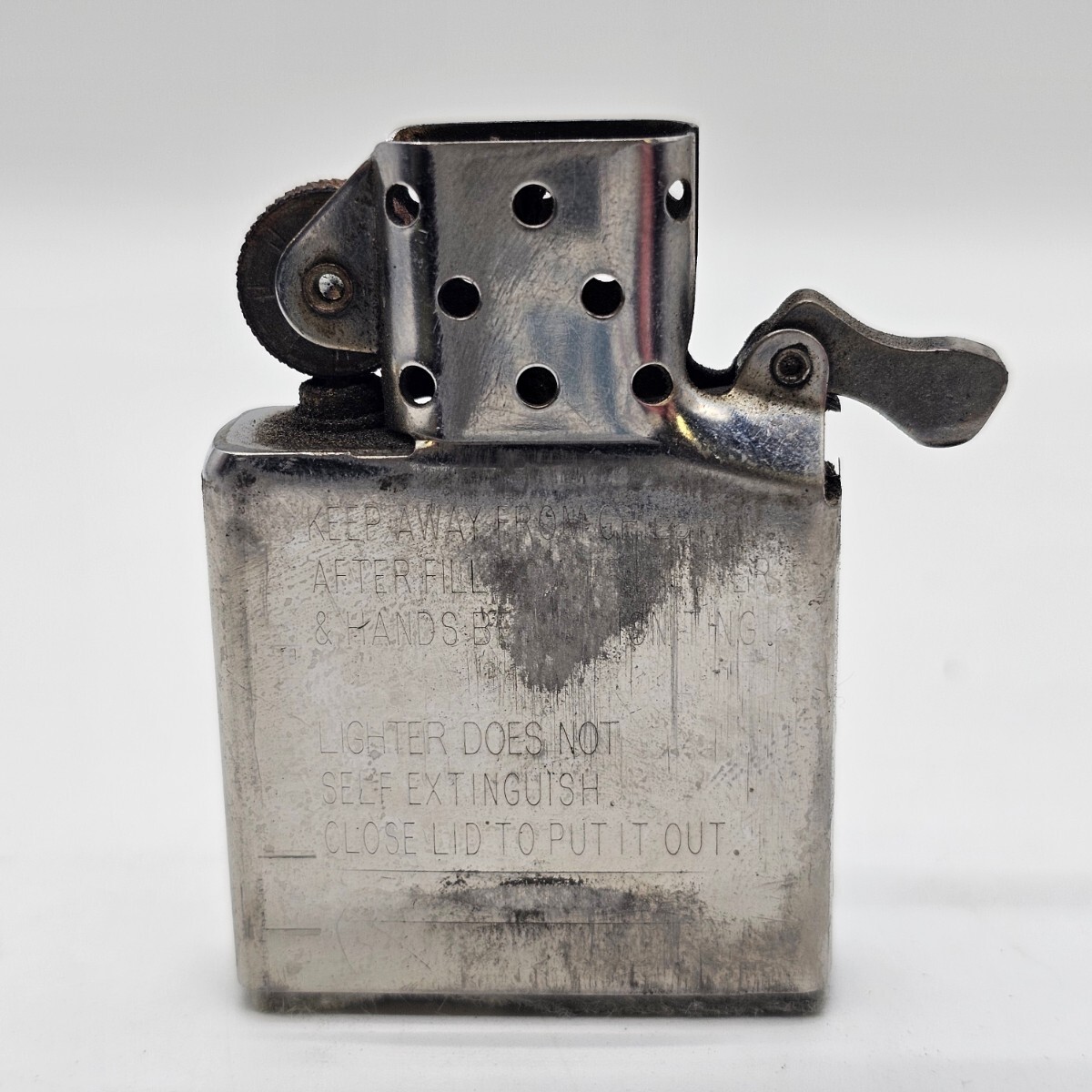 【4R24】 1円スタート ZIPPO / J 15 ジッポー アーマージッポ シルバーカラー オイルライター 喫煙具 火花確認済の画像9