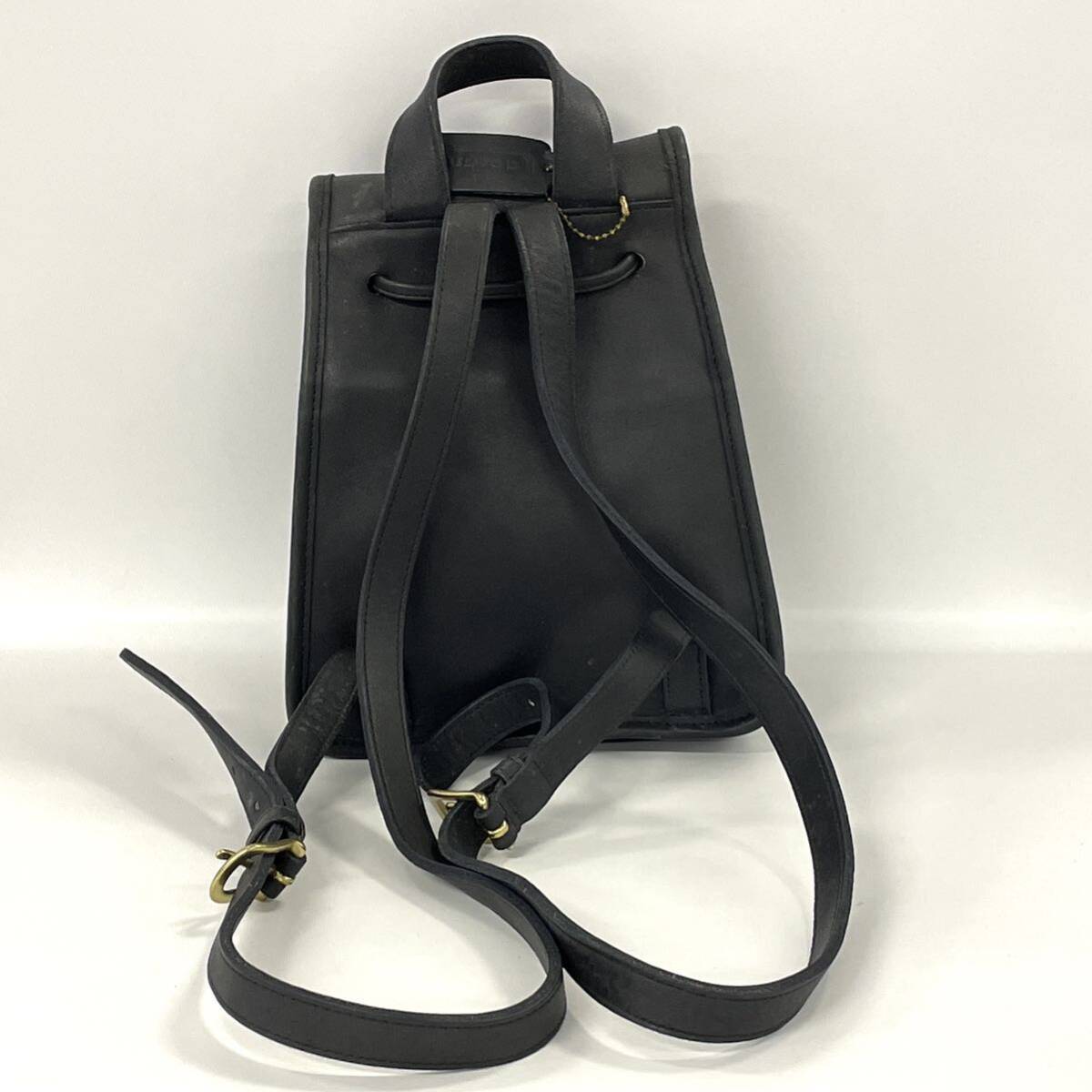 【4T80】1円スタート COACH / N°. A6C-9960 コーチ オールドコーチ リュックサック デイパック レザー ブラック の画像2