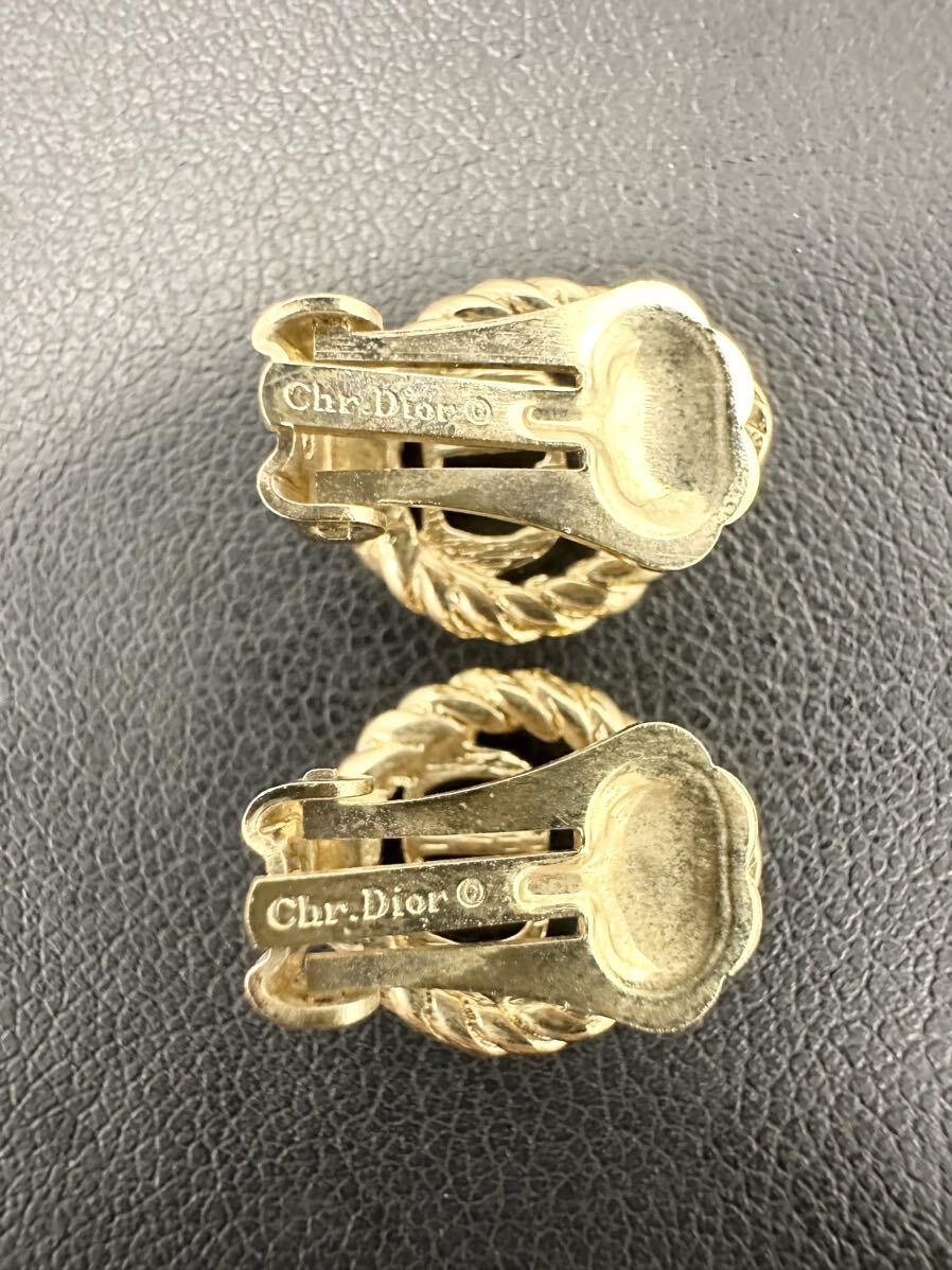 【4T72】 1円スタート Christian Dior クリスチャンディオール ゴールドカラー イヤリング クリップ式 アクセサリー 重さ 約3.67g_画像3