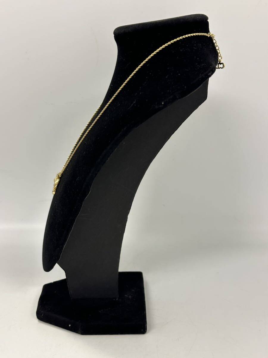 【4T81】 1円スタート Christian Dior クリスチャンディオール ネックレス リボンモチーフ CDロゴ ゴールドカラー 重量 約 6.73g _画像3