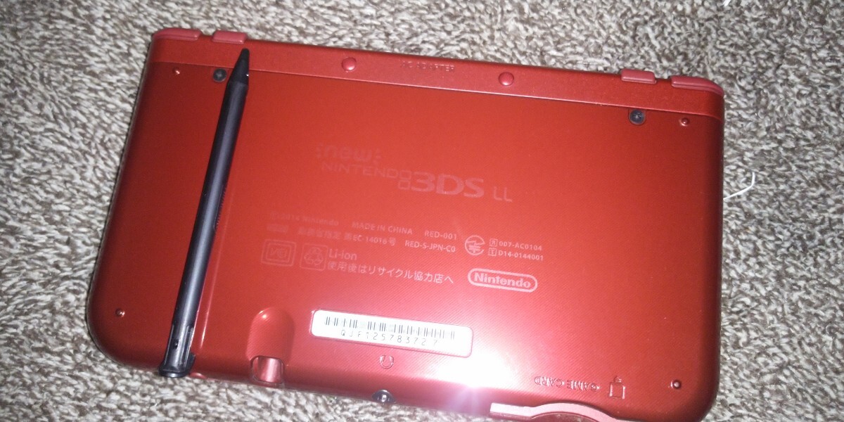  operation verification settled *New Nintendo 3DSLL * metallic red * with charger * box * instructions *AR card touch pen have 