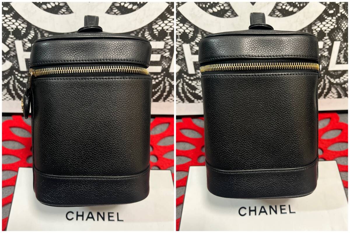 ◆◇ 極上美品 CHANEL ★ シャネル バニティ ヴァニティ バッグ キャビアスキン ブラック × ゴールド 656 ◇◆_画像3