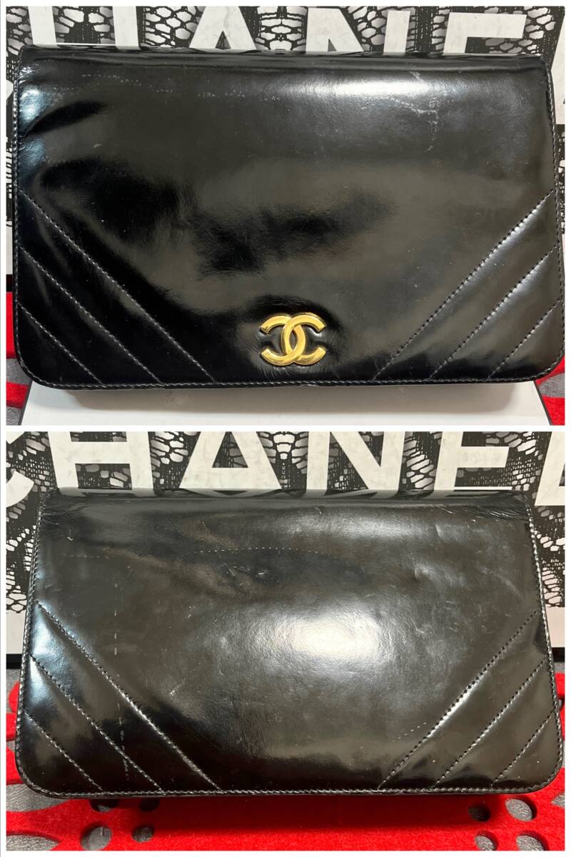 ◆◇ 極上美品 シャネル ★ CHANEL ヴィンテージ チェーンショルダー シングルフラップ ブラック × ゴールド マトラッセ 663 ◇◆_画像2