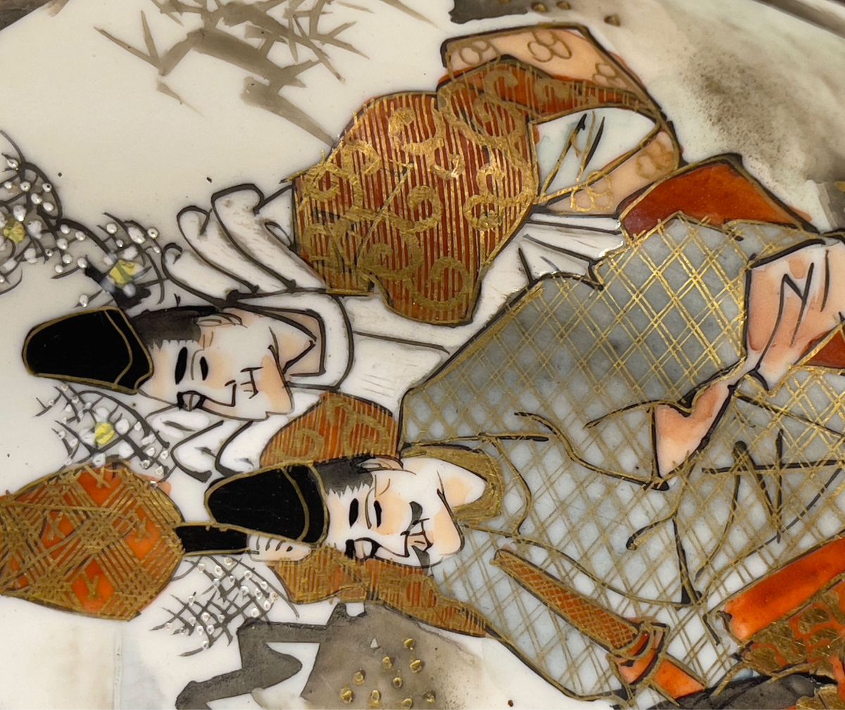 九谷焼 色絵 飾鉢 古九谷 骨董 大皿 九谷製 飾り皿 金彩 幅き 九谷焼 色絵 飾鉢 古九谷 骨董 大皿 九谷製 飾り皿 金彩 幅き