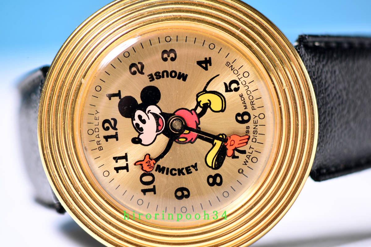  быстрое решение BRADLEY * пирог I большой шар * Mickey Mouse ручной завод часы * Disney *SWISSb Lad Ray 