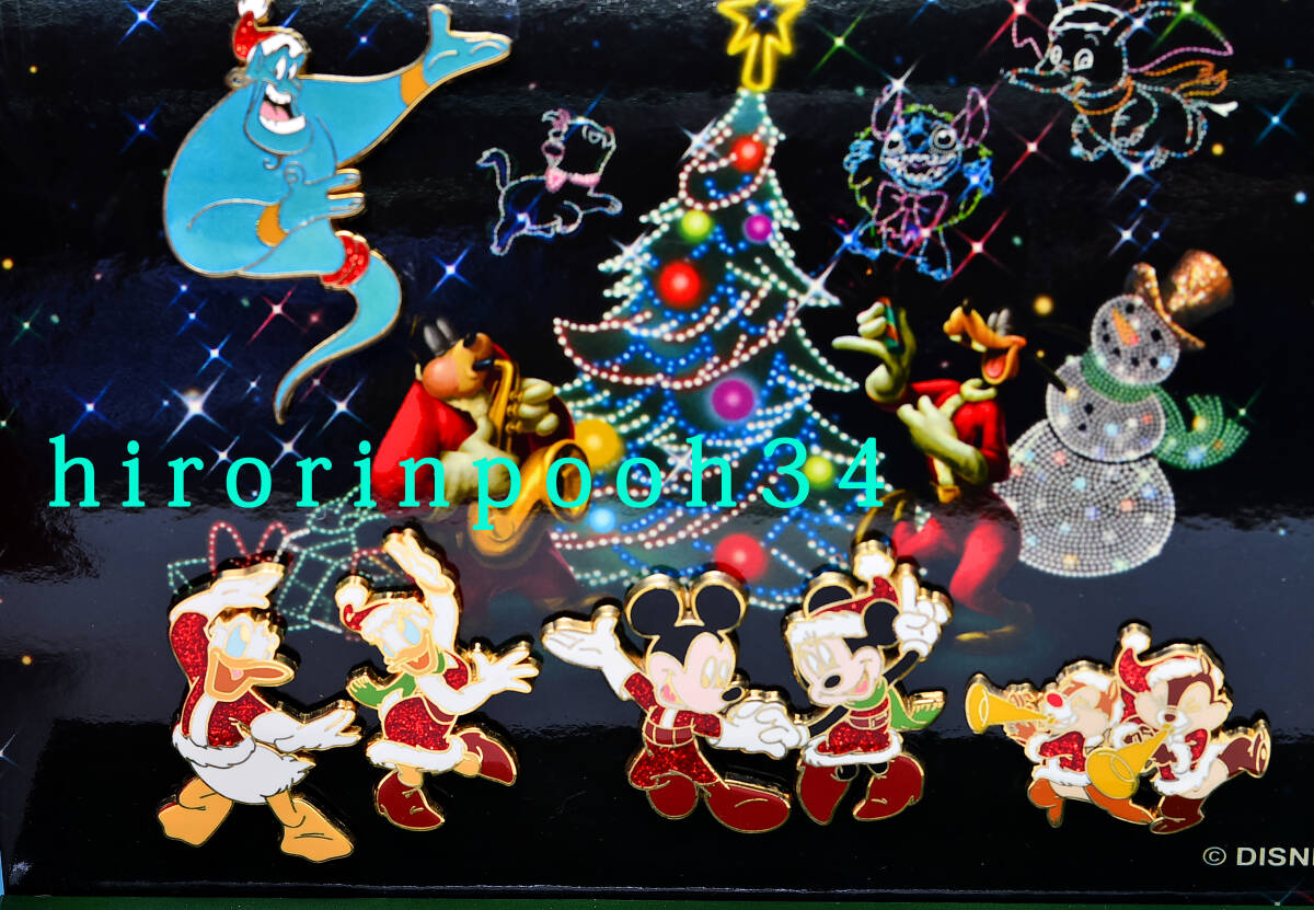 ディズニーストア　ミッキー/ミニーマウス　クリスマス　2006　ドナルド/デイジー/チップ/デール/ジーニー　ピンボックスセット　LE 500_画像3