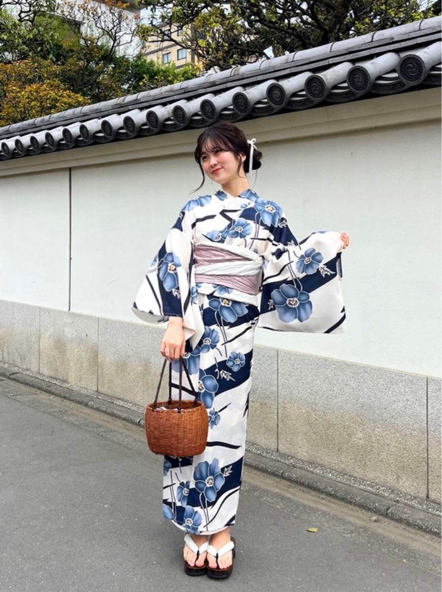 GRL グレイル 浴衣花柄浴衣セット[gi1527] ストライプ ネイビー