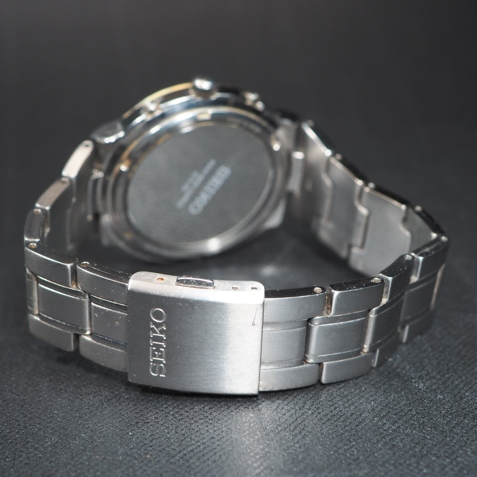 [ titanium model ]SEIKO Seiko Spirit 7B24-0AZ0 Date solar radio wave silver dial men's wristwatch [23964]