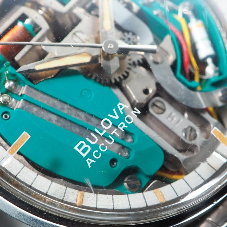 【JUNK/ジャンク】 BULOVA ブローバ アキュトロン SS 音叉 スケルトン 1‐238276 Kreisler製ブレス SS 不動 メンズ 腕時計 「23962」の画像4