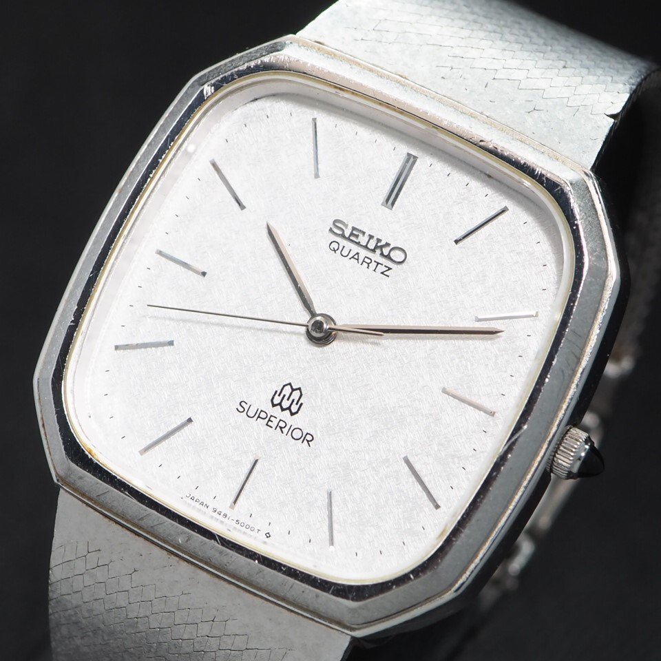 【希少 高級モデル 純正ブレス 電池交換済】SEIKO SUPERIOR スーペリア ツインクォーツ 9481-5000 メンズ 腕時計「24046」_画像3