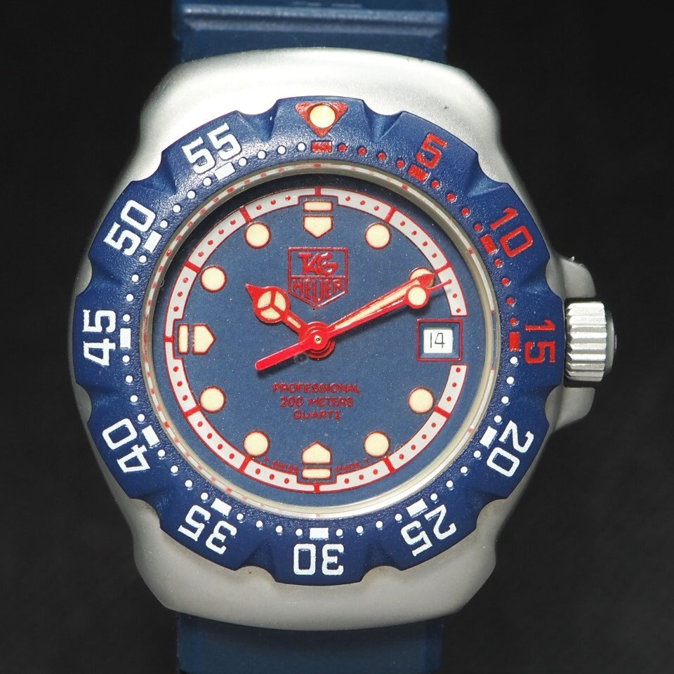 【電池交換済み】TAG HEUER タグ・ホイヤー Formula1 フォーミュラ1 WA1410 ネイビー QZ SSxラバー デイト レディース 腕時計「23999」_画像3