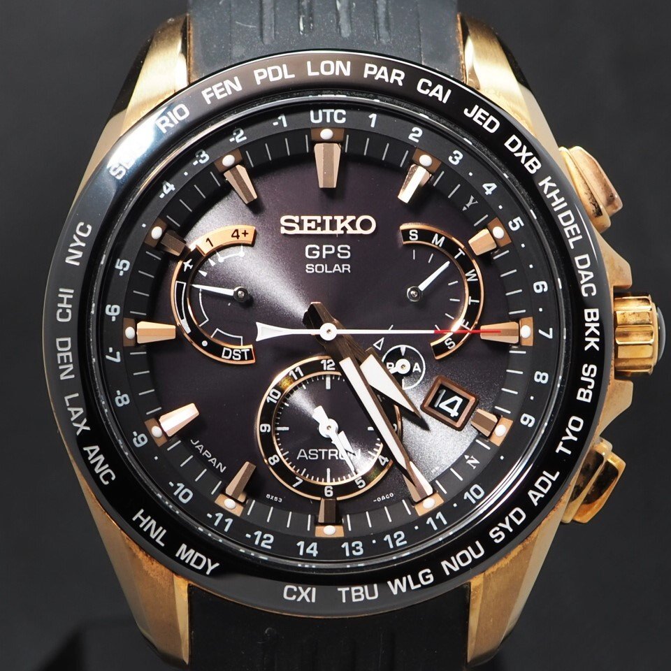 定価187,000円 SEIKO セイコー ASTRON SBXB055 8X53-0AC0-2 GPS 電波ソーラー Dバックル GP ラバー 腕時計 「24038」_画像3