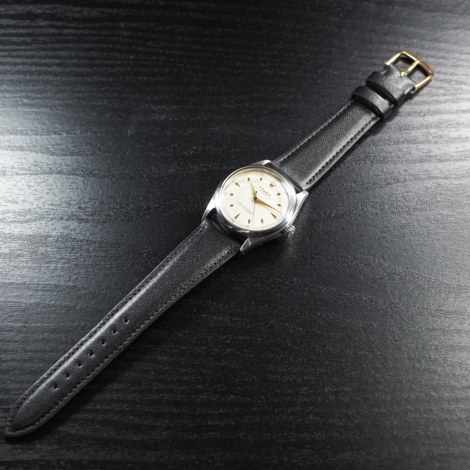 【ヴィンテージ】ROLEX OYSTER PERPETUAL オイスター パーペチュアル Ref.6284 オートマ SSx革 アンティーク メンズ 腕時計「23793」_画像6