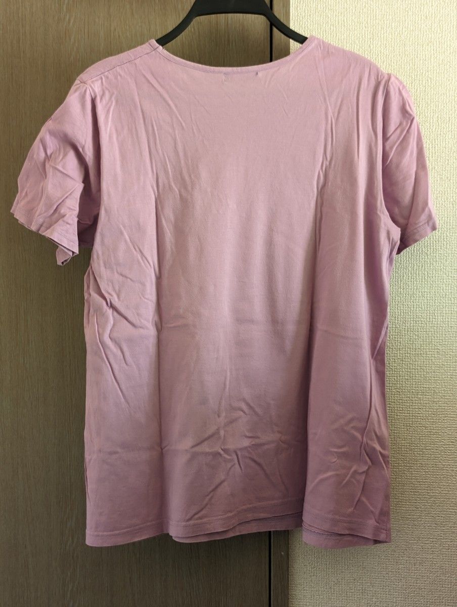Tシャツ  半袖　ピンク花柄