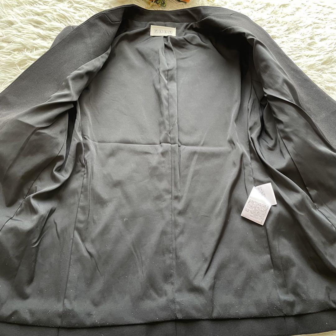 PLST プラステ　ノーカラージャケット　ブラック　黒　Sサイズ　ビジネス　フォーマル