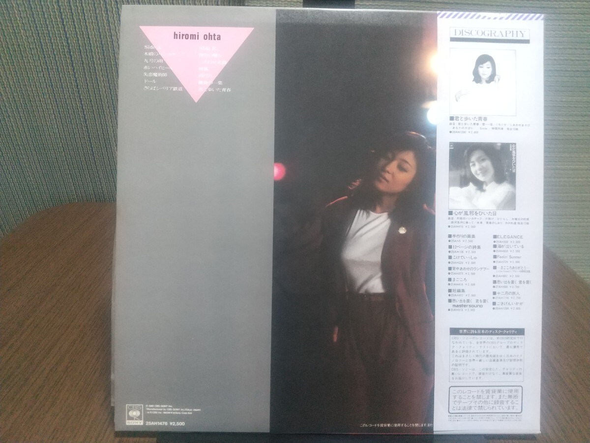 【LPレコード】THE BEST '83 太田裕美 ピンナップ(サイン入り)ポスター付 全12曲 木綿のハンカチーフ、さらばシベリア鉄道、雨だれ 等_画像2