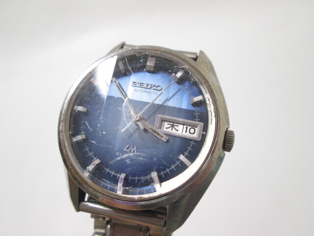 [my1 BY8885] SEIKO セイコー 5606-7281 LM 23石 デイデイト ロードマチック 青文字盤 　不動品_画像2