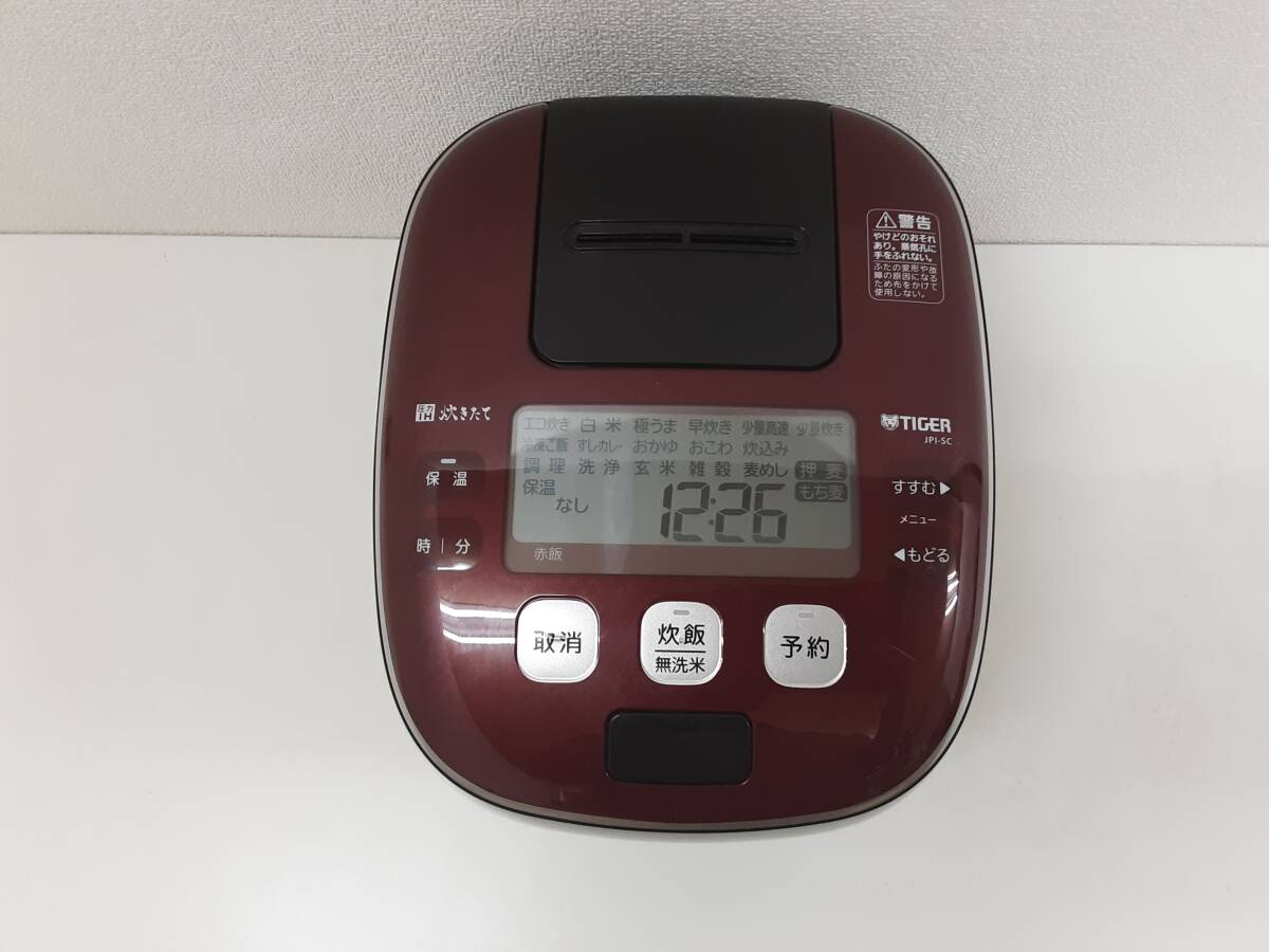 【A215】中古品 タイガー 圧力IH炊きたて 圧力IHジャー炊飯器 JPI-SC10 ブラックK 1.0L 2021年製 動作確認済の画像1