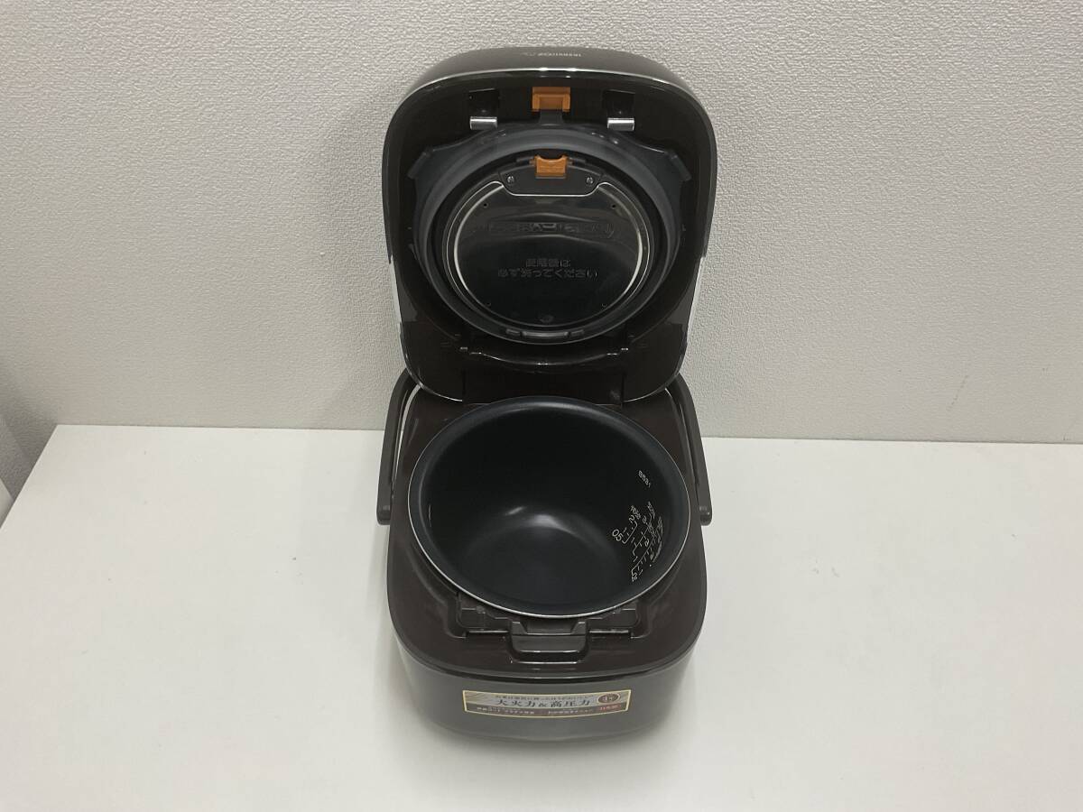 [A277] secondhand goods ZOJIRUSHI Zojirushi large heating power & height pressure power iron vessel coat platinum thickness boiler pressure IH..ja-NW-JC10 TA Brown 1.0L 2020 year made operation verification settled 