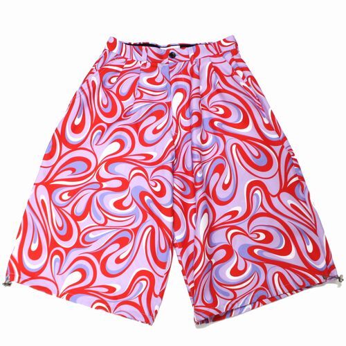 KIDILL キディル 23SS TWO TUCK SHORT PANTS TEXTILE DESIGN BY TOM ワイドパンツ 44 ピンク_画像1