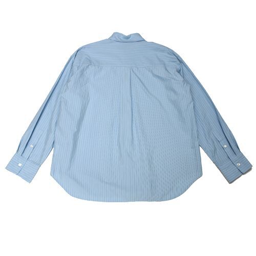 Ernie Palo アーニーパロ 24SS Silk Cotton Stripe Shirt シルクコットンストライプシャツ 38 ブルー_画像2