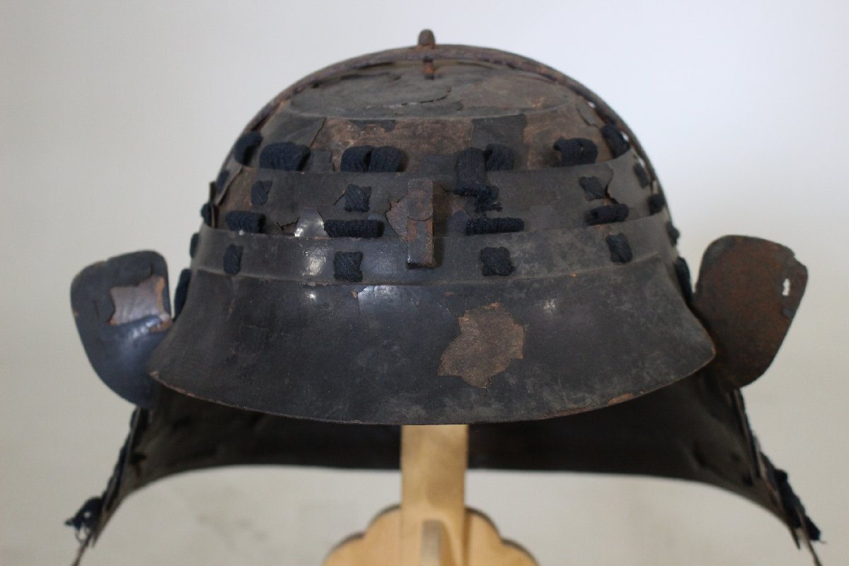 ^v lantern helmet Edo iron, black lacquer 31×33×24cm 1.55kg armour / armour / armor ^v