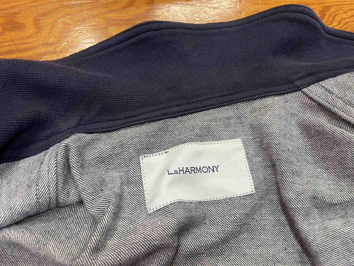 【L&HARMONY/エルアンドハーモニー】Knit Switch Denim Jacket size3 ニットスイッチ ショールカラー デニムジャケット トグルボタンの画像9