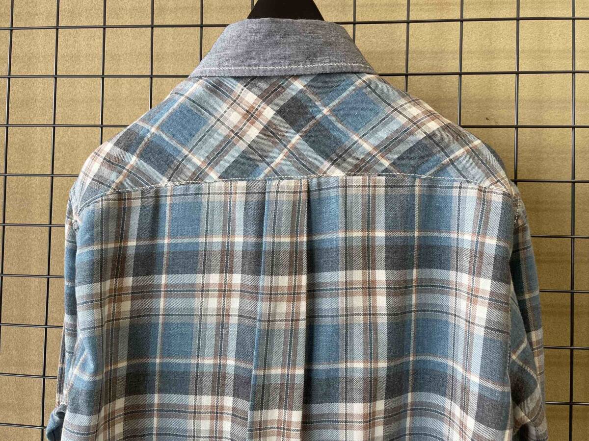【and wander/アンドワンダー】Poly × Cotton Check Long Sleeve Shirt size2 MADE IN JAPAN ポリ×コットン チェック 長袖シャツ 1LDK_画像5