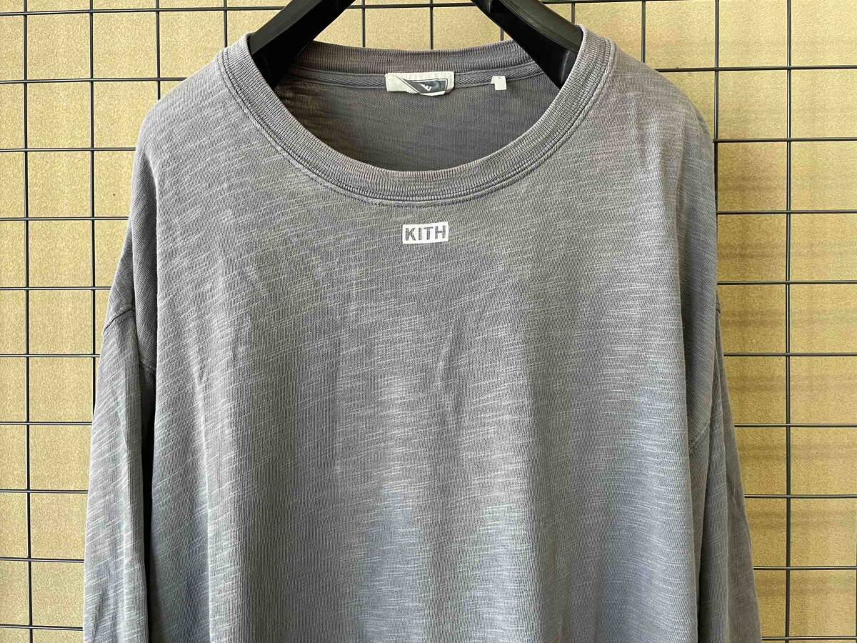 【KITH/キス】JFK Slub Jersey Long Sleeve T-Shirt sizeL ALL COTTON ロングスリーブ Tシャツ TEE クルーネック カットソー_画像2