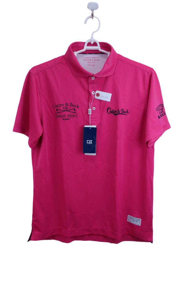 【未使用品】CUTTER&BUCK(カッター＆バック) ポロシャツ ピンク メンズ LL ゴルフ用品 2404-0381 新品_画像1