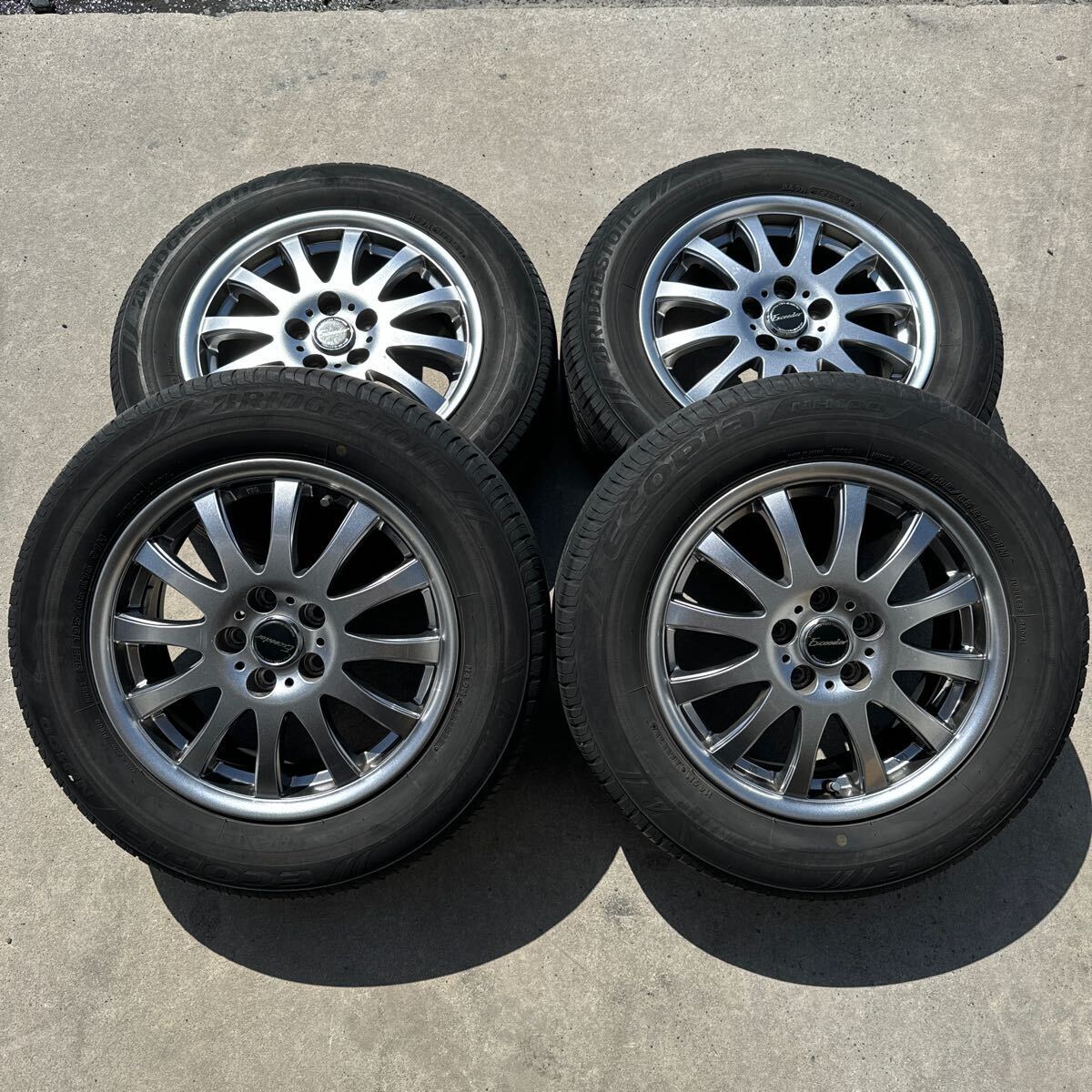 トヨタ プリウス タイヤホイール4本セット 195/65R15インチ6J +43 ブリジストン エコピア NH100の画像1