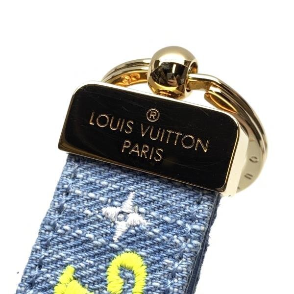 LOUIS VUITTON ルイヴィトン M67797 ポルトクレ ドラゴンヌ ニューウェーブ キーリング キーホルダー デニム ロゴ 管理RY24001936_画像4