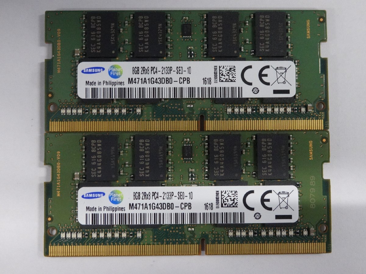DDR4メモリ SAMSUNG PC4-17000 (2133P) 8GB×2枚 計16GB 送料無料 Z0318_画像1