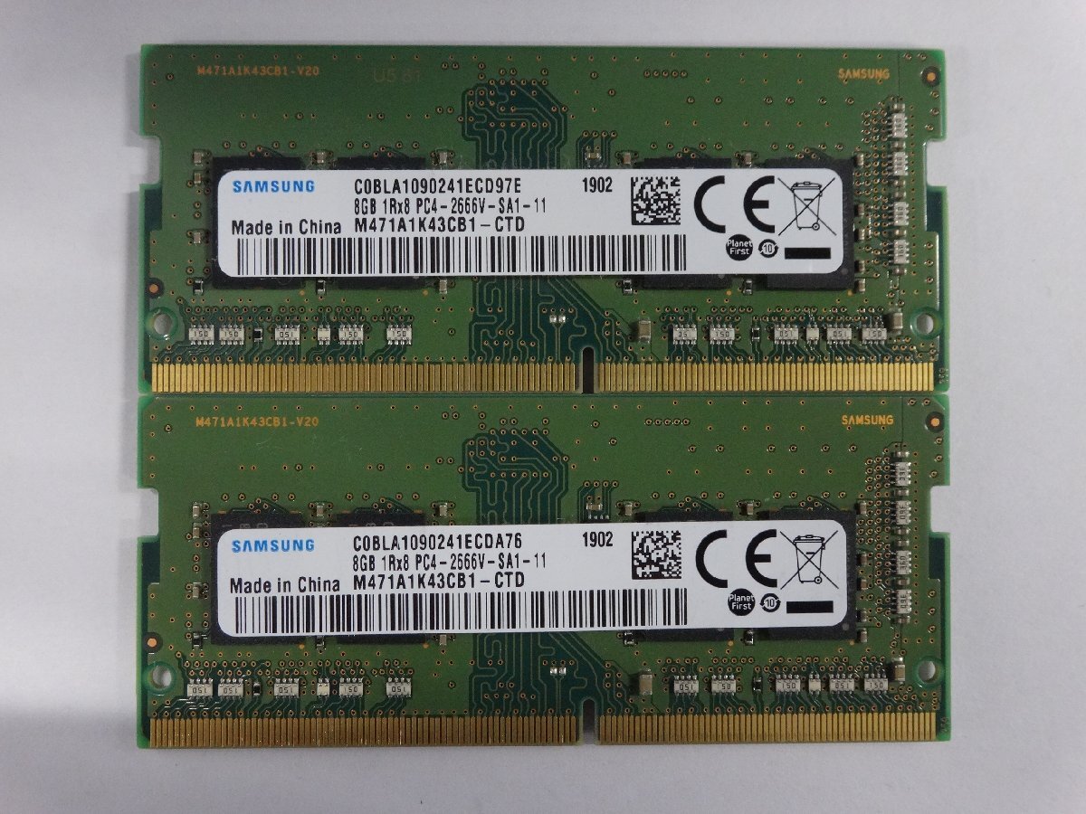 DDR4 memory SAMSUNG PC4-21300(2666V) 8GB×2 sheets total 16GB free shipping Z0305