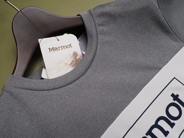 新品正規 Marmot マーモット 海外限定 接触冷感 消臭抗菌 Mision Round 半袖 Tシャツ110(XXL)ライトグレー(LG) TSM9002 直営店購入 ラスト_画像3
