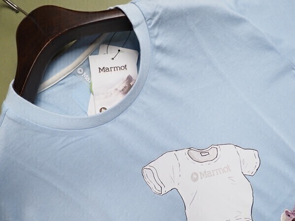 新品正規 Marmot マーモット 海外限定 吸水速乾 84 Annette Round 半袖 Tシャツ100(L)スカイブルー(SB) 直営店購入 TSM9903_画像3