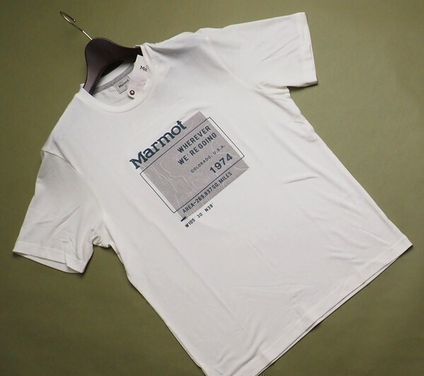 新品展示品 Marmot マーモット 海外限定 吸汗速乾 Yosemite Round 半袖 Tシャツ95(M) ホワイト(WH) 直営店購入 TSM9008 ラスト_画像1