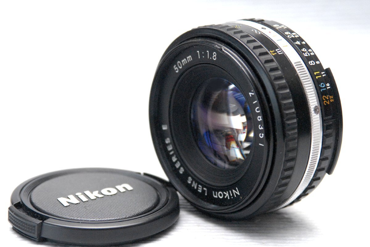 Nikon Nikon original SERIES E 50mm thin type high class single burnt point lens 1:1.8 rare operation goods 
