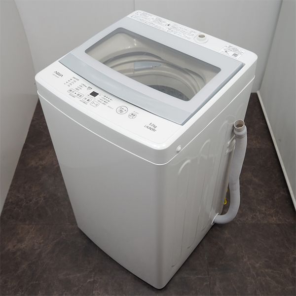【中古】SB-AQWG50FJW/洗濯機/5.0kg/AQUA/アクア/AQW-G50FJ-W/濃縮洗浄/風乾燥/ステンレス槽/コンパクトサイズ/2018年モデル_画像2