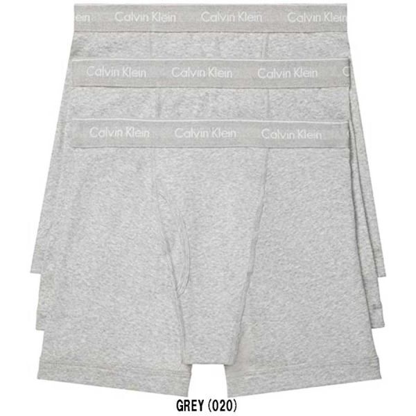 ※訳あり アウトレット Calvin Klein(カルバンクライン)ck ボクサーパンツ 3枚セット メンズ 下着 NB4003 GREY(020) Mサイズ_画像1