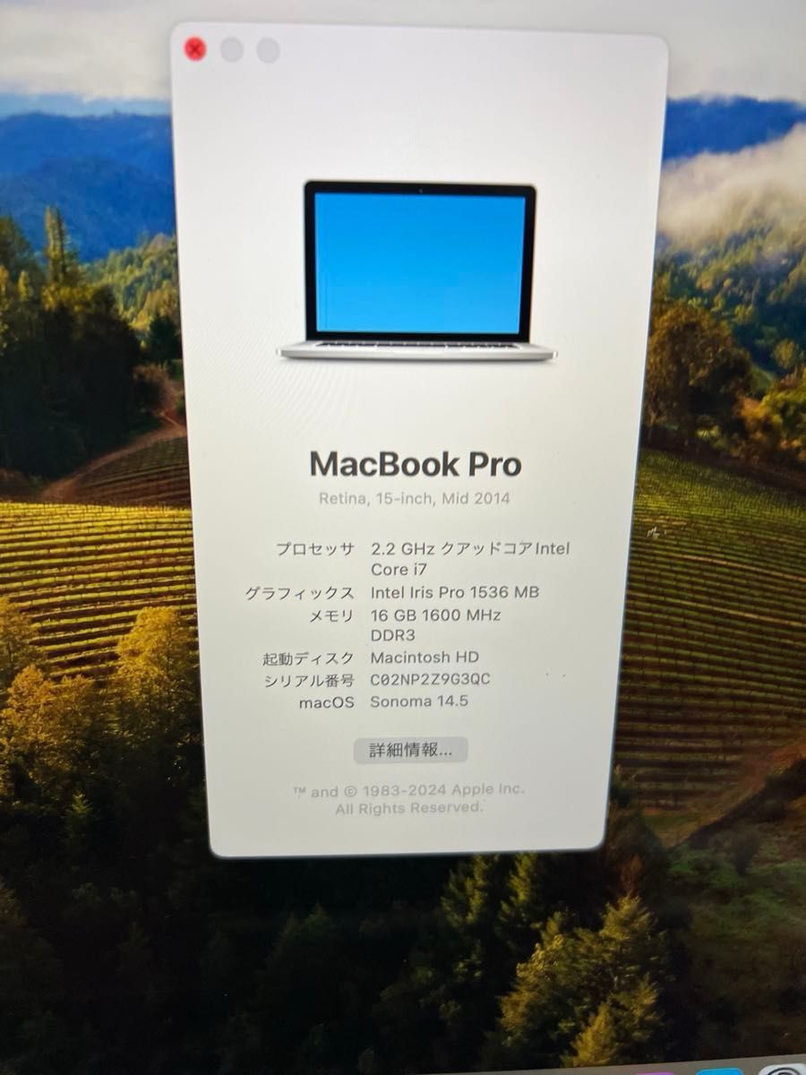 【Sonoma搭載美品】Macbook Pro 15インチ Windows 11 Office 搭載 Apple SSD 