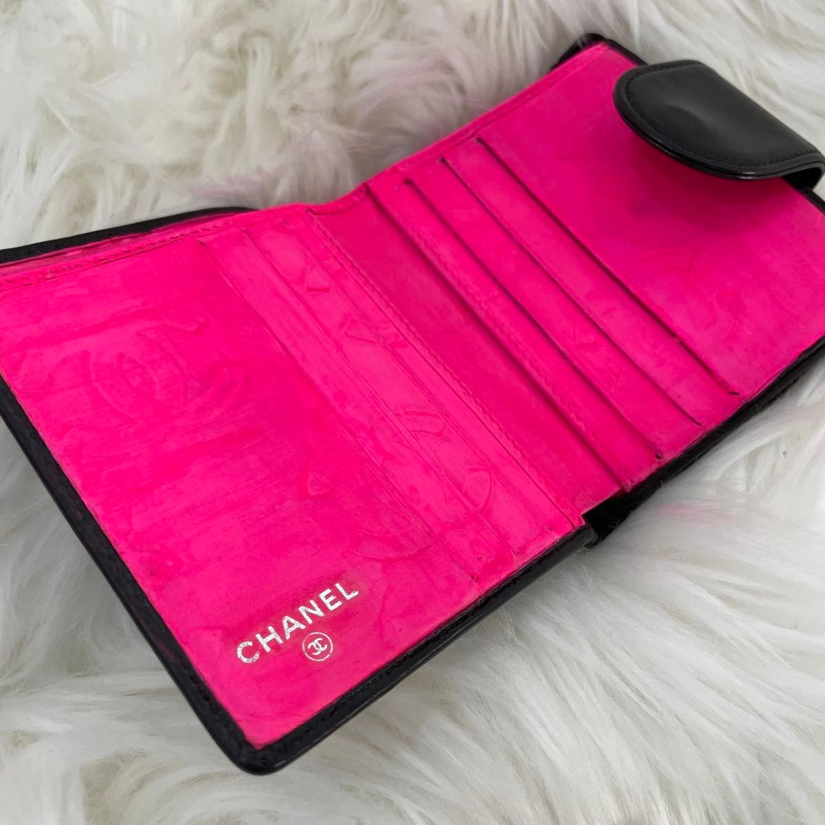 シャネル CHANEL 財布 二つ折り がま口 カンボンライン ココ シャネル CHANEL 財布 二つ折り がま口 カンボンライン ココ