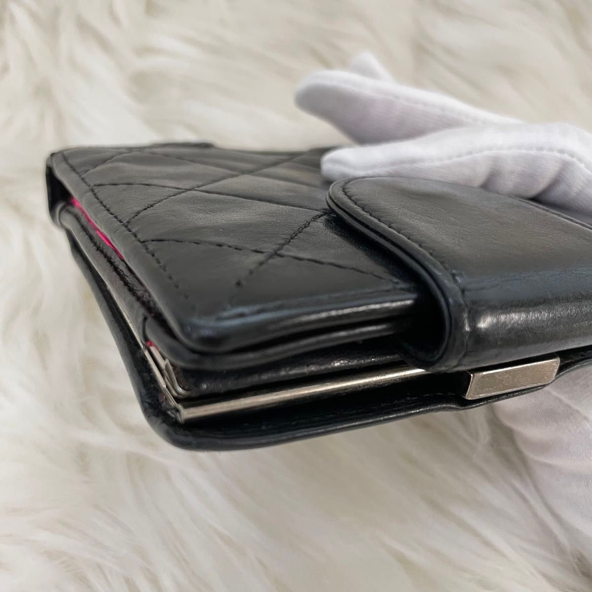 シャネル CHANEL 財布 二つ折り がま口 カンボンライン ココ シャネル CHANEL 財布 二つ折り がま口 カンボンライン ココ