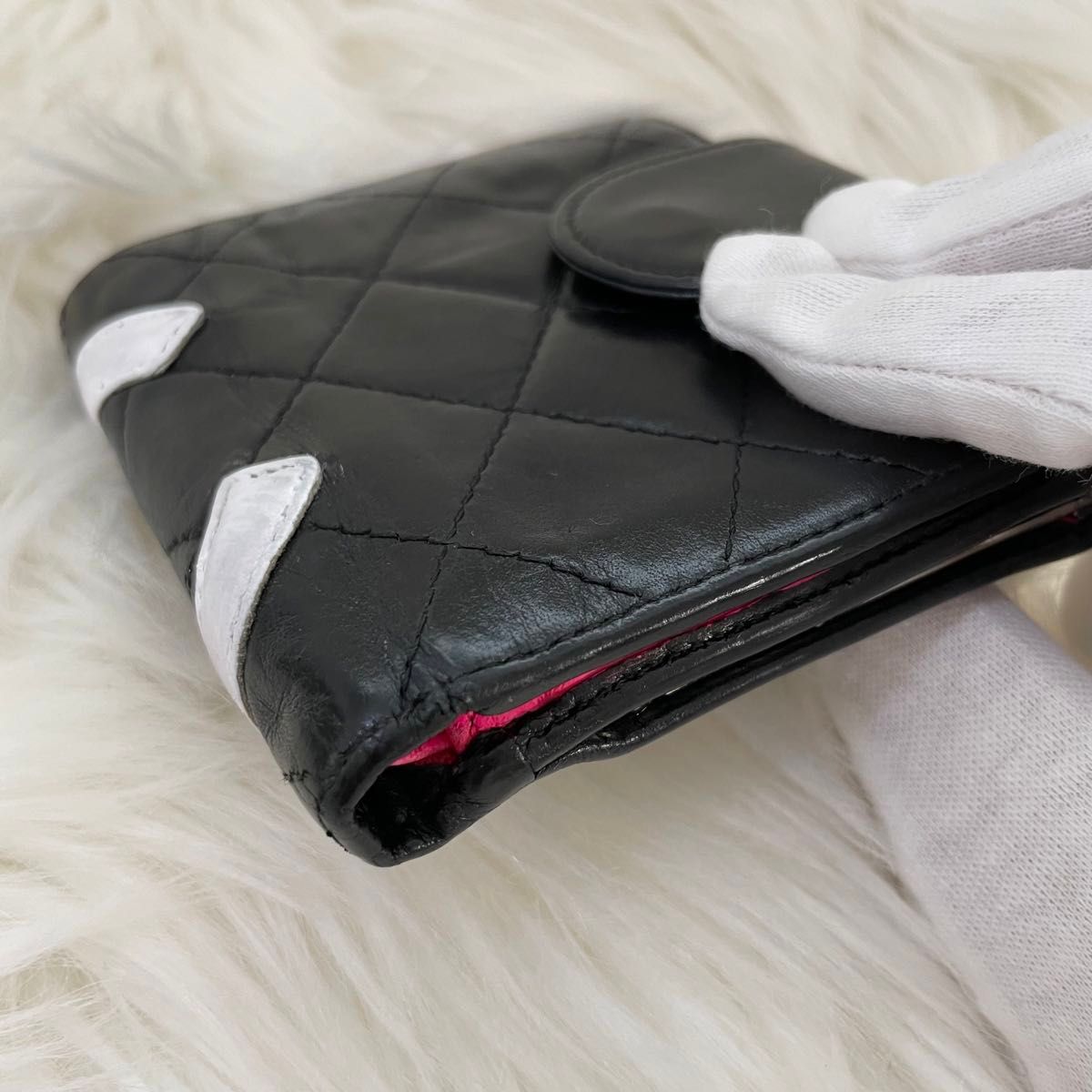 シャネル CHANEL 財布 二つ折り がま口 カンボンライン ココ シャネル CHANEL 財布 二つ折り がま口 カンボンライン ココ